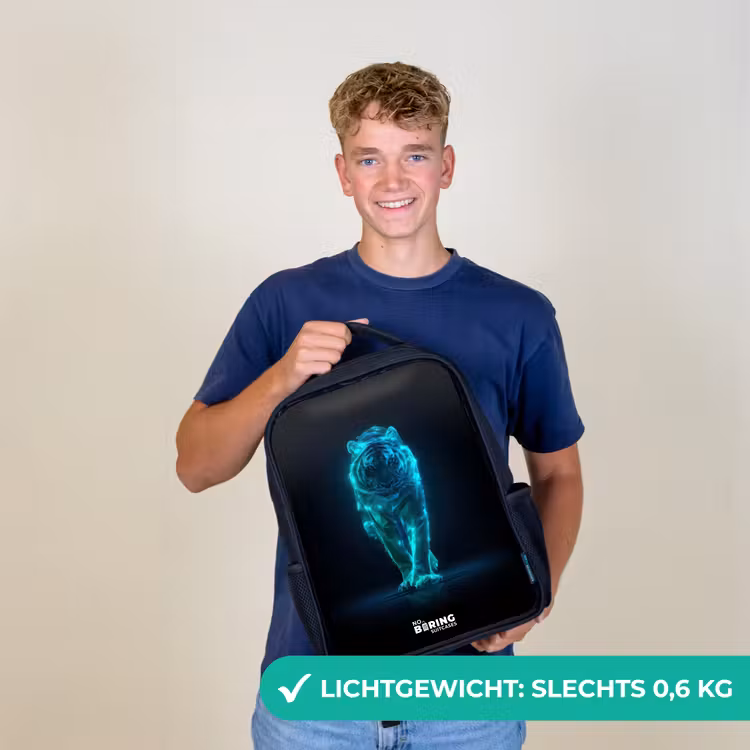 Kinderrugzak - Zwart - Gloeiende tijger in beweging — 2