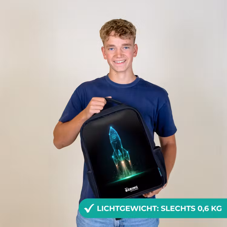 Kinderrugzak - Zwart - Lancerende raket in neonstijl — 2