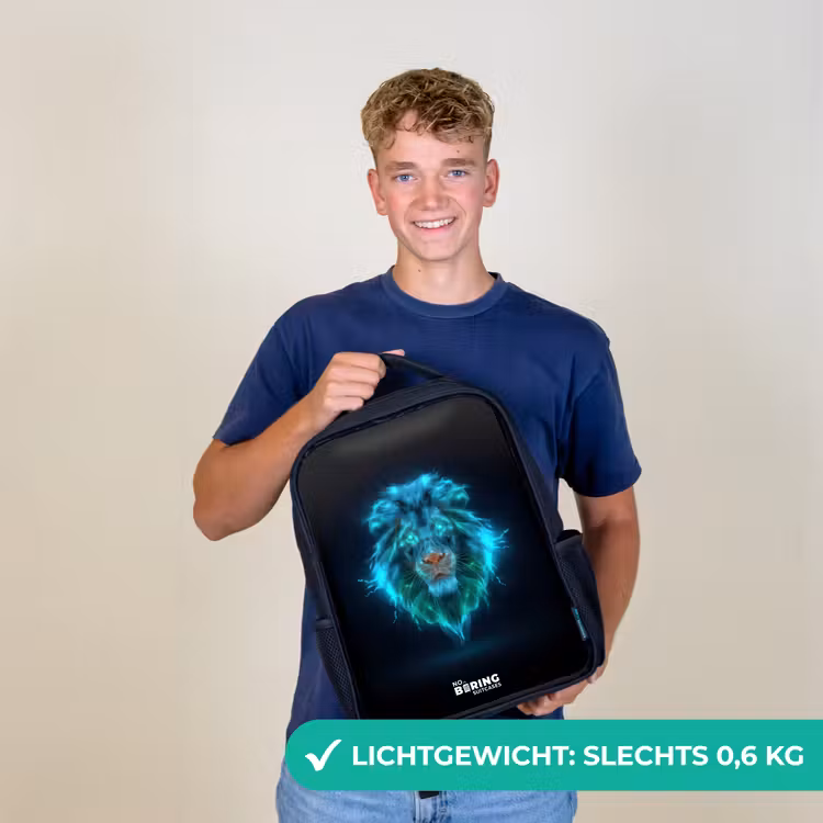 Kinderrugzak - Zwart - Lichtgevende leeuw — 2
