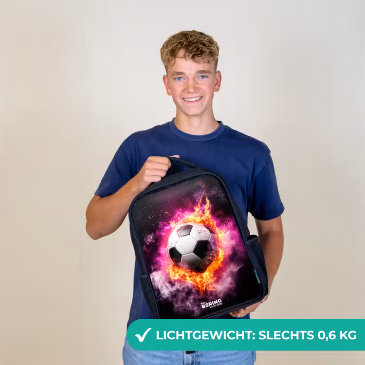 Kinderrugzak - Zwart - Voetbal in roze vuur explosie — 2
