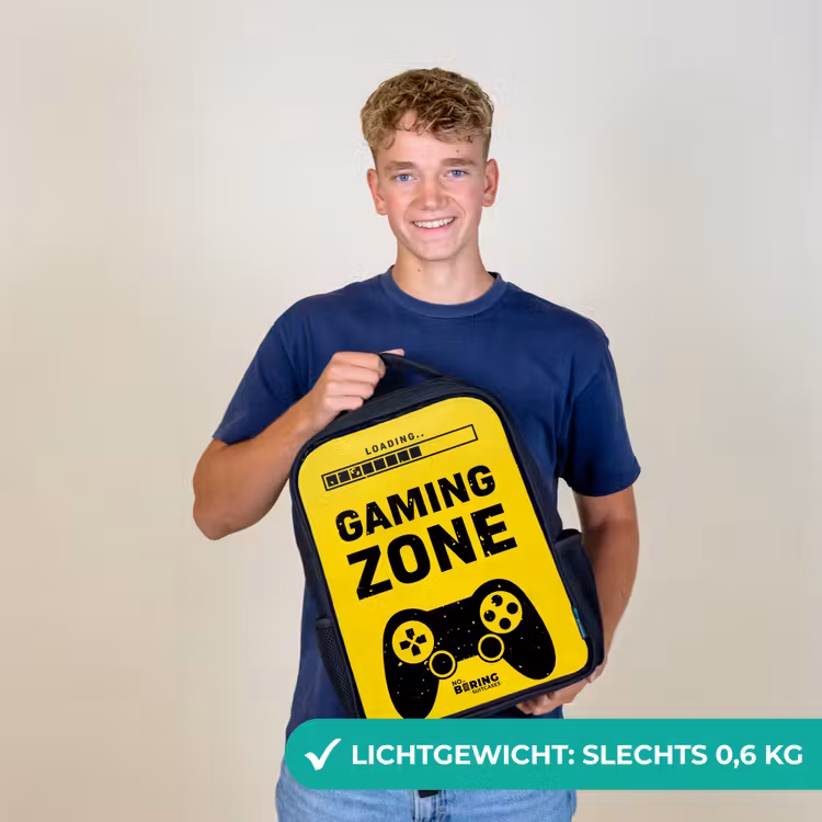 Kinderrugzak - Zwart - Zwart-geel met gaming zone — 2