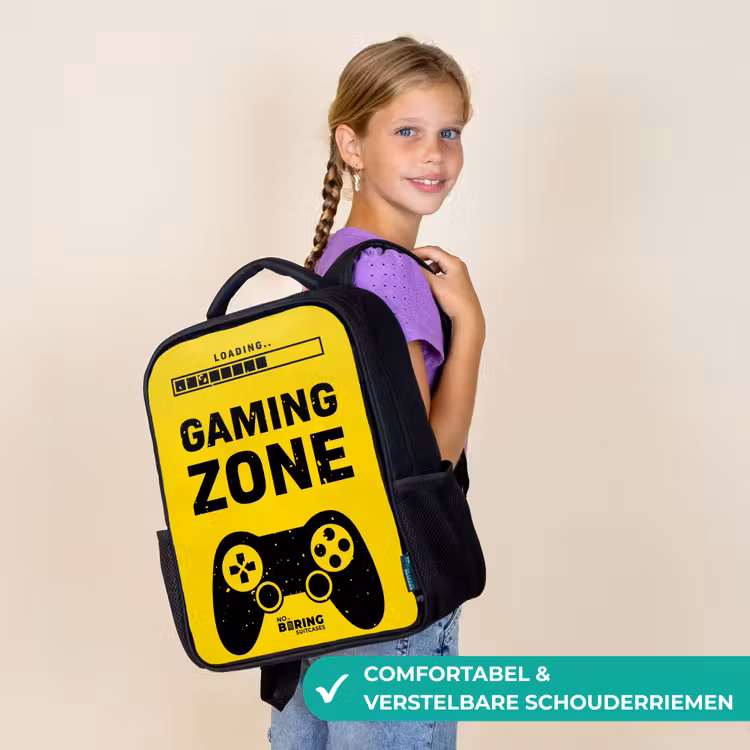 Kinderrugzak - Zwart - Zwart-geel met gaming zone — 3