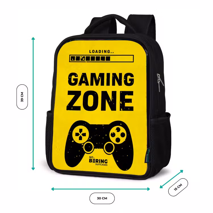 Kinderrugzak - Zwart - Zwart-geel met gaming zone — 5