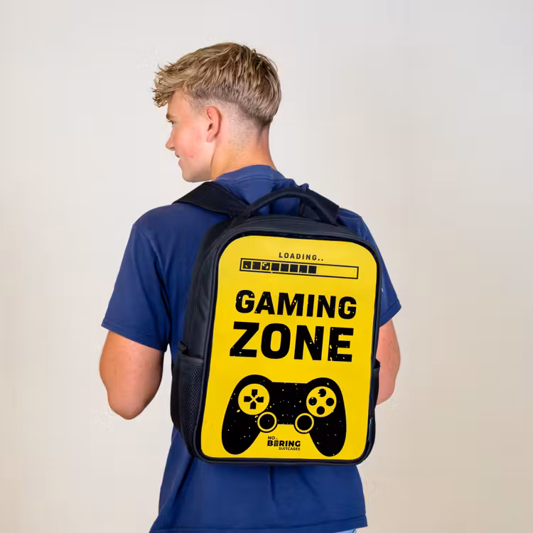 Kinderrugzak - Zwart - Zwart-geel met gaming zone — 6