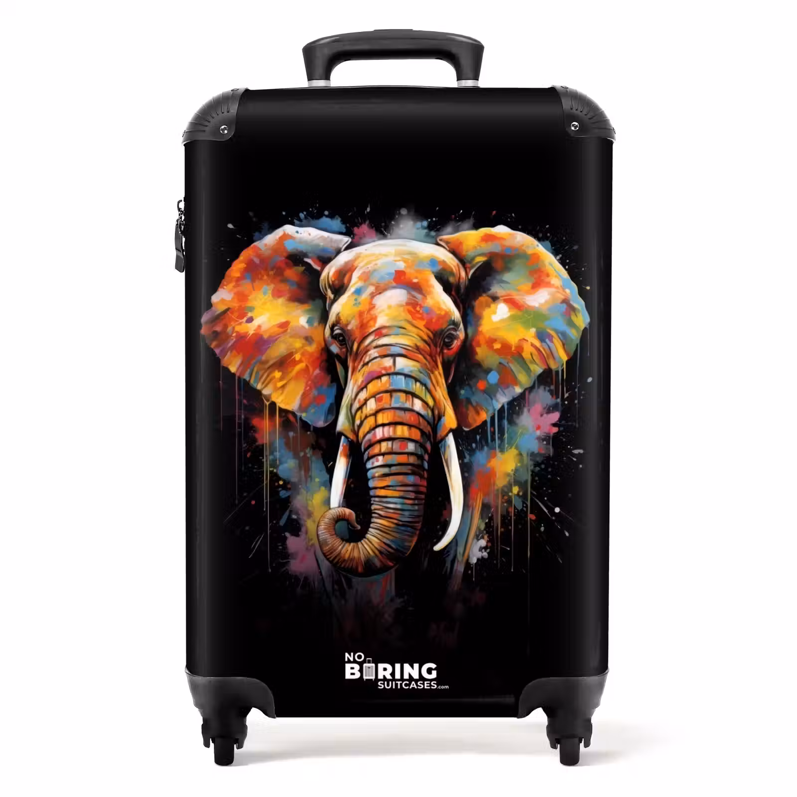 Koffer - Olifant Versierd met Kleurrijke Spetters — 1