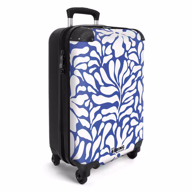 Koffer - Abstract - Blauw/Wit Bloemenpatroon — 4