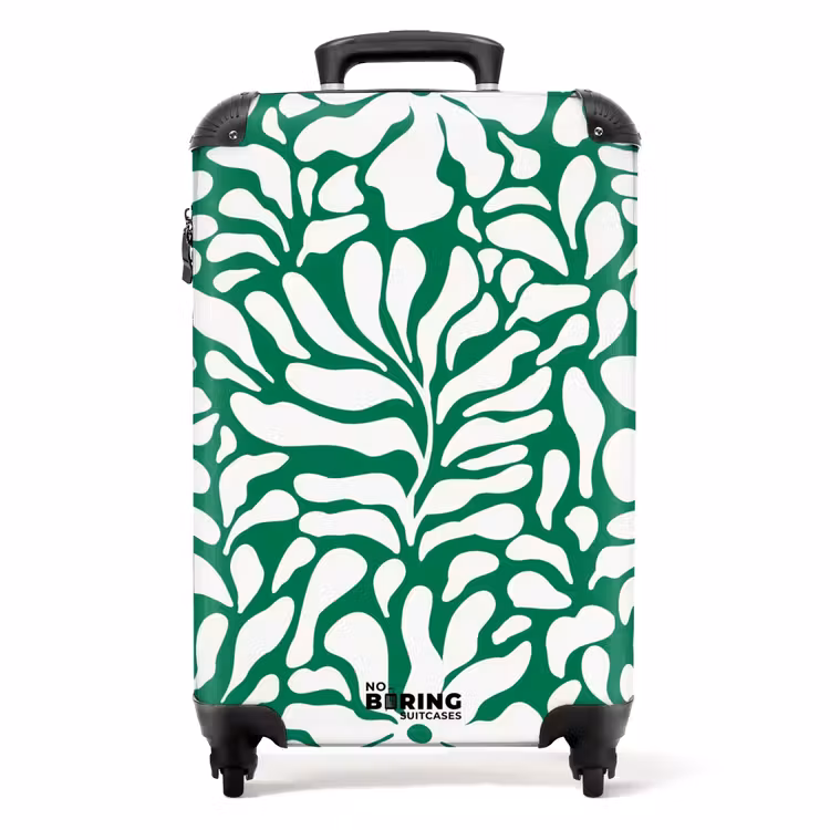 Koffer - Abstract - Groen/Wit Bloemenpatroon — 1