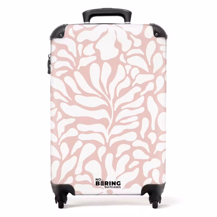 Koffer - Abstract - Roze/Wit Bloemenpatroon — 1