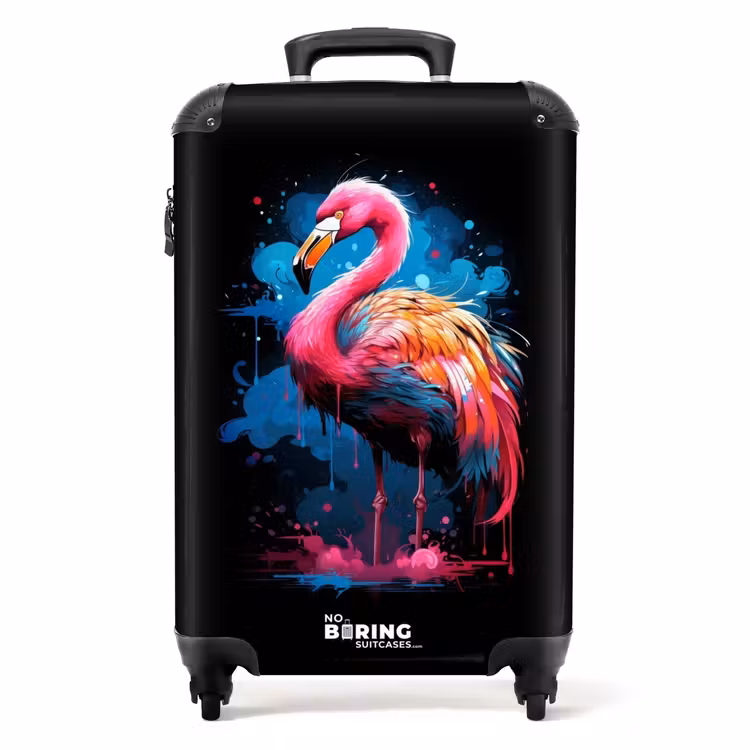 Koffer - Gekleurde Flamingo voor een Verfexplosie — 1
