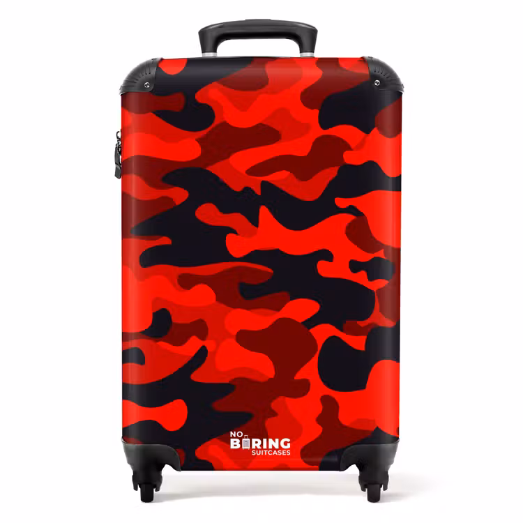 Koffer - Camouflage - Rood - Zwart - Camo — 1