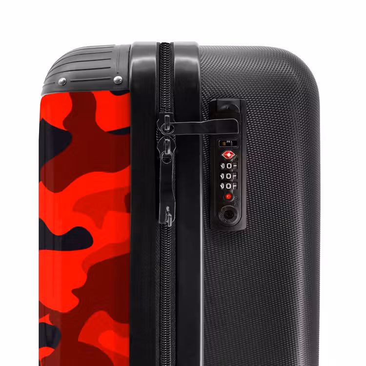 Koffer - Camouflage - Rood - Zwart - Camo — 5