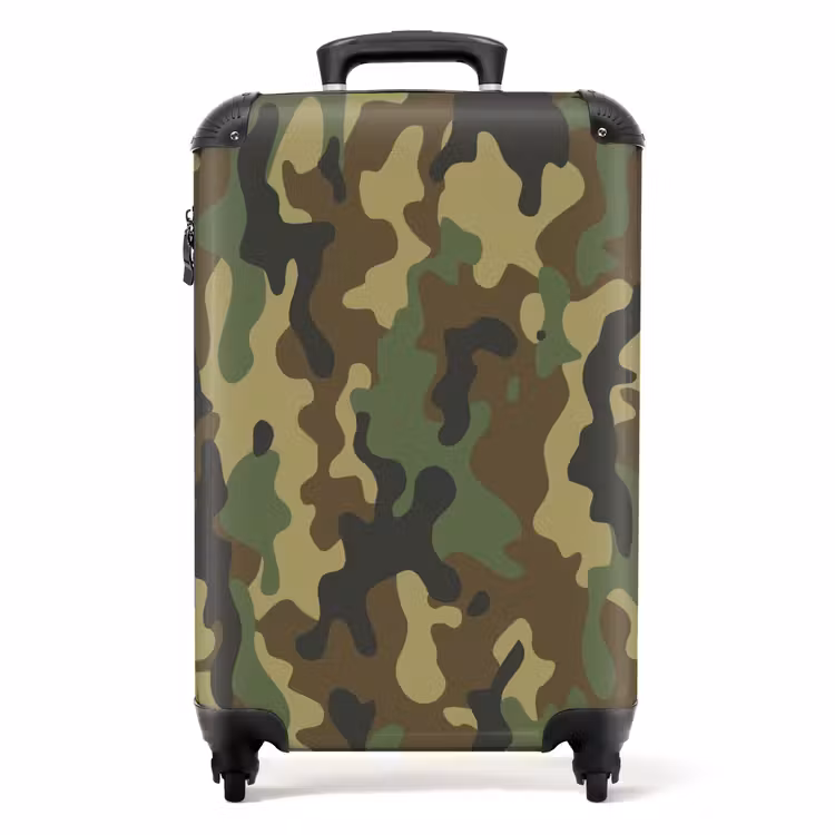 Koffer - Groene camouflage met zandkleur — 1