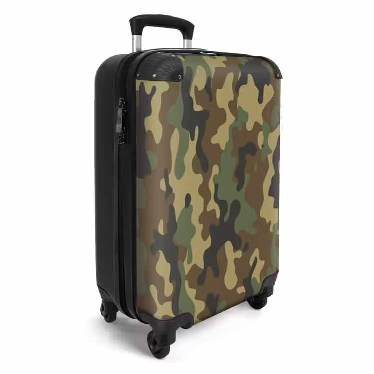 Koffer - Groene camouflage met zandkleur — 4