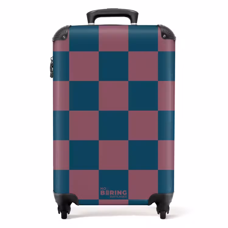 Koffer - Squares - Blauw/Rood — 1