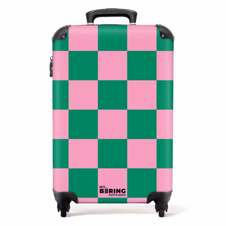 Koffer - Squares - Groen/roze — 1