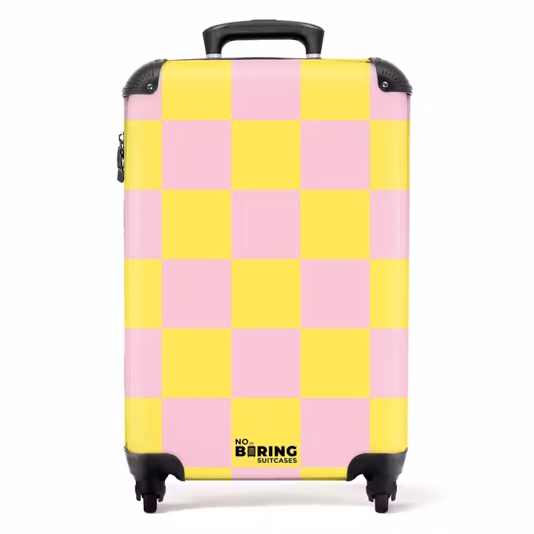 Koffer - Squares - Roze/Geel — 1
