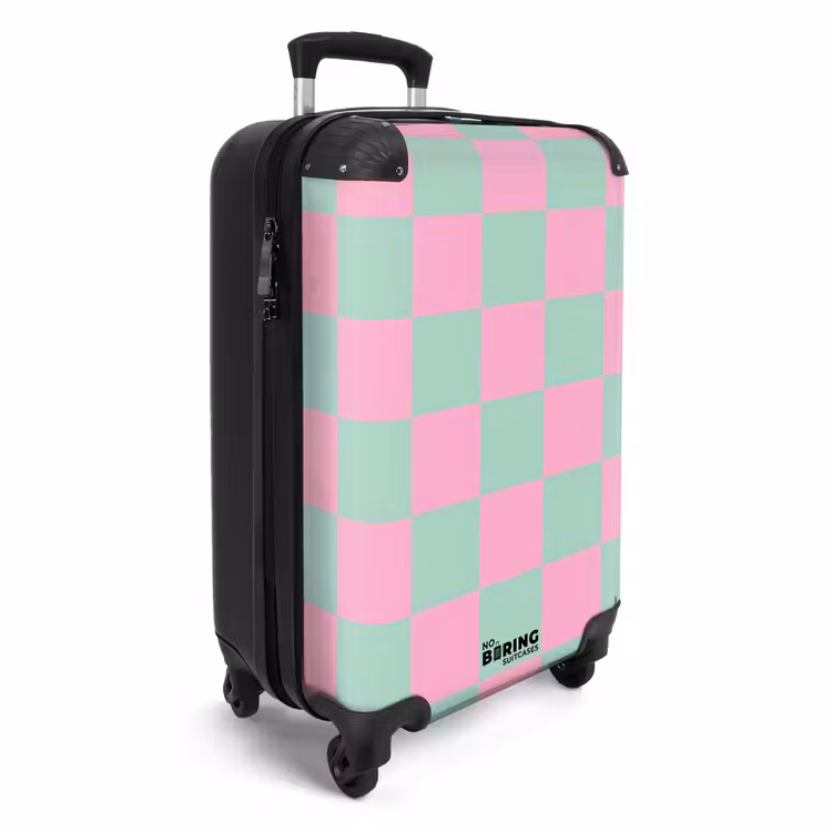 Koffer - Squares - Roze/Mintblauw — 4