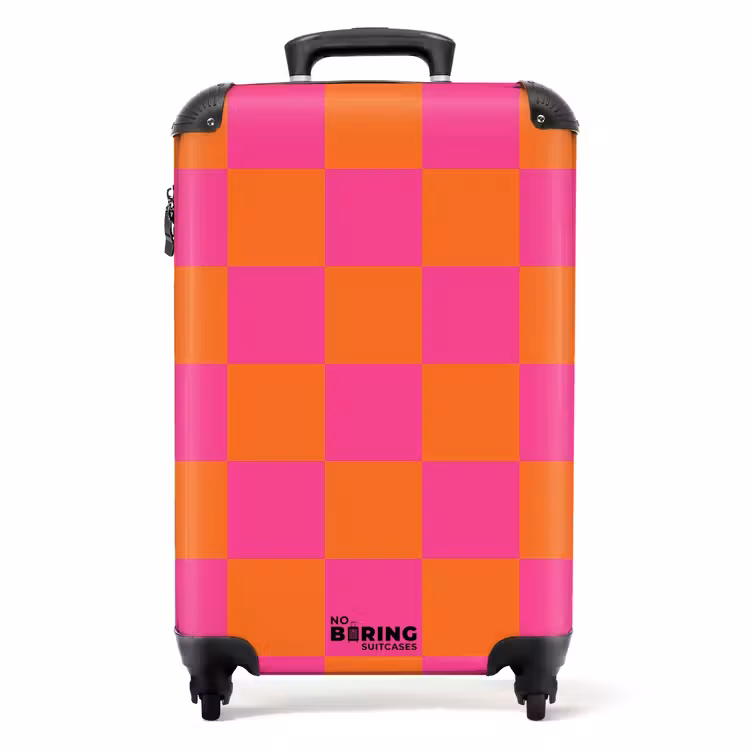 Koffer - Squares - Roze/Oranje — 1