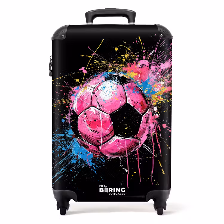 Koffer - Roze voetbal met graffiti — 1