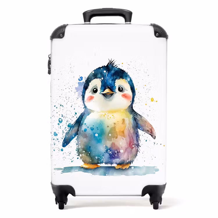 Koffer - Pinguïn - Regenboog - Waterverf - Dieren - Kinderen — 1