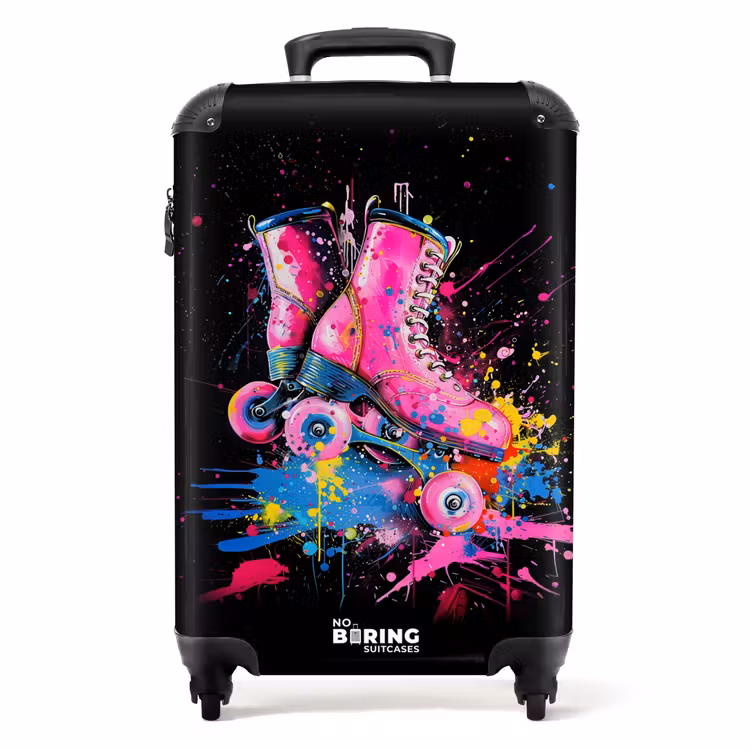 Koffer - Roze rolschaatsen met verf — 1