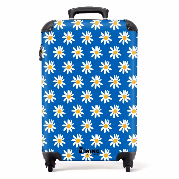 Koffer - Vintage bloemenpatroon - Blauw — 1