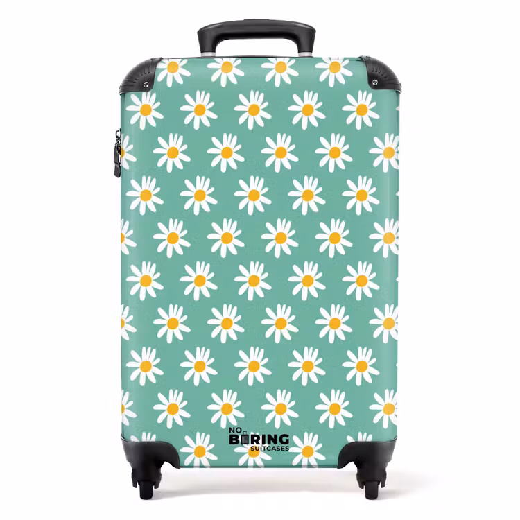 Koffer - Vintage bloemenpatroon - Groen — 1