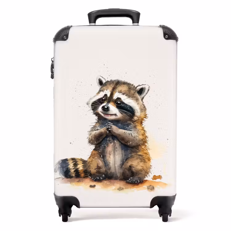 Koffer - Wasbeer - Waterverf - Kleuren - Dieren - Kids — 1