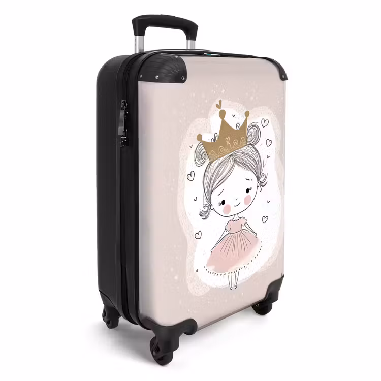 Koffer - Prinses op gekleurde achtergrond met hartjes — 4