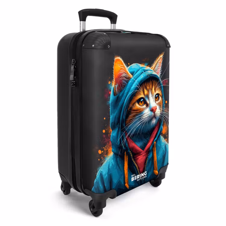 Koffer - Graffiti kat met blauw vest — 4