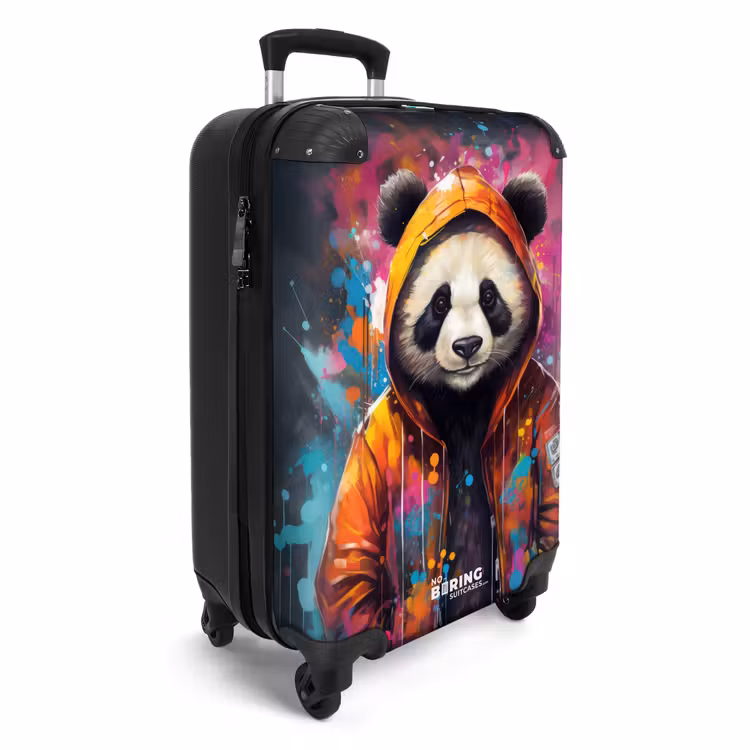 Koffer - Panda met oranje jas en verfspetters — 4