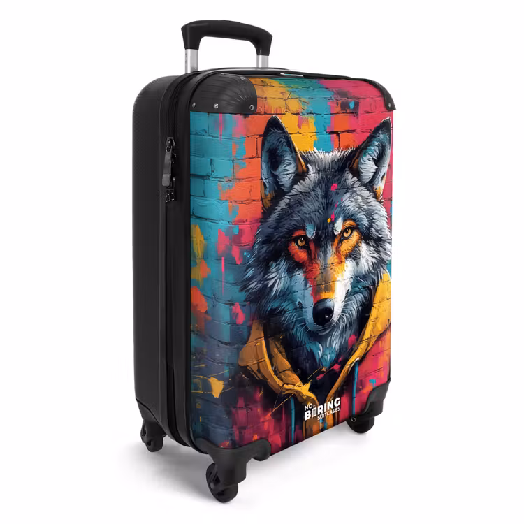 Koffer - Kleurrijke vos met jas in graffiti stijl — 4