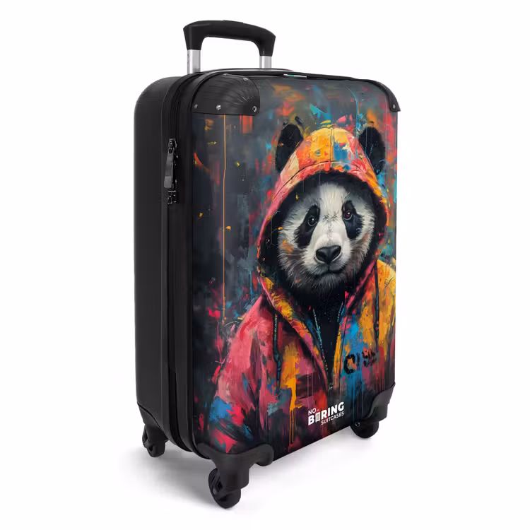 Koffer - Panda met kleurrijke jas en verfspetters — 4