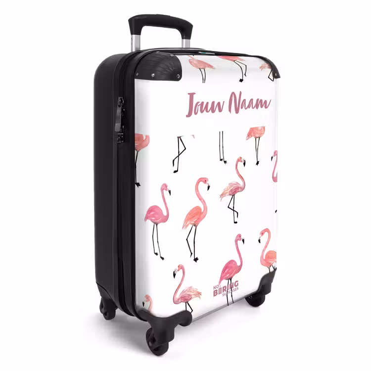 Koffer met naam - Flamingo feestje — 2