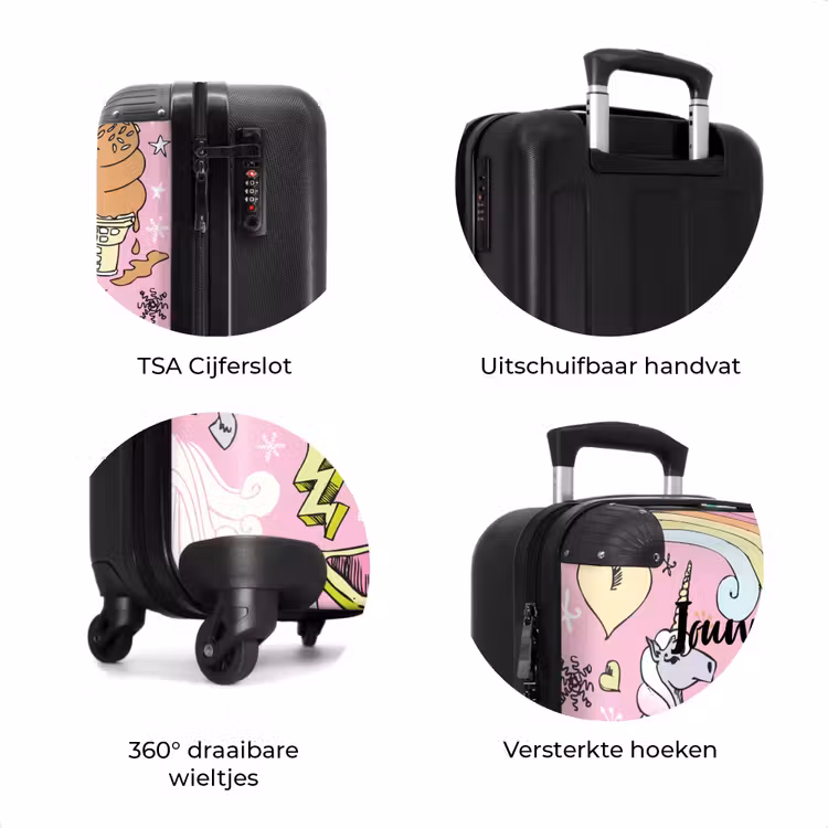 Koffer met naam - Unicorn doodles — 7
