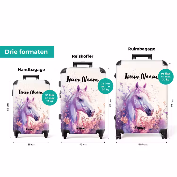 Koffer met naam - Parelachtige Pony — 8