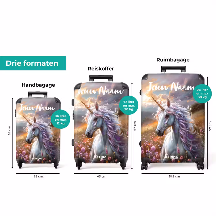 Koffer met naam - Pastel parelhoorn — 8