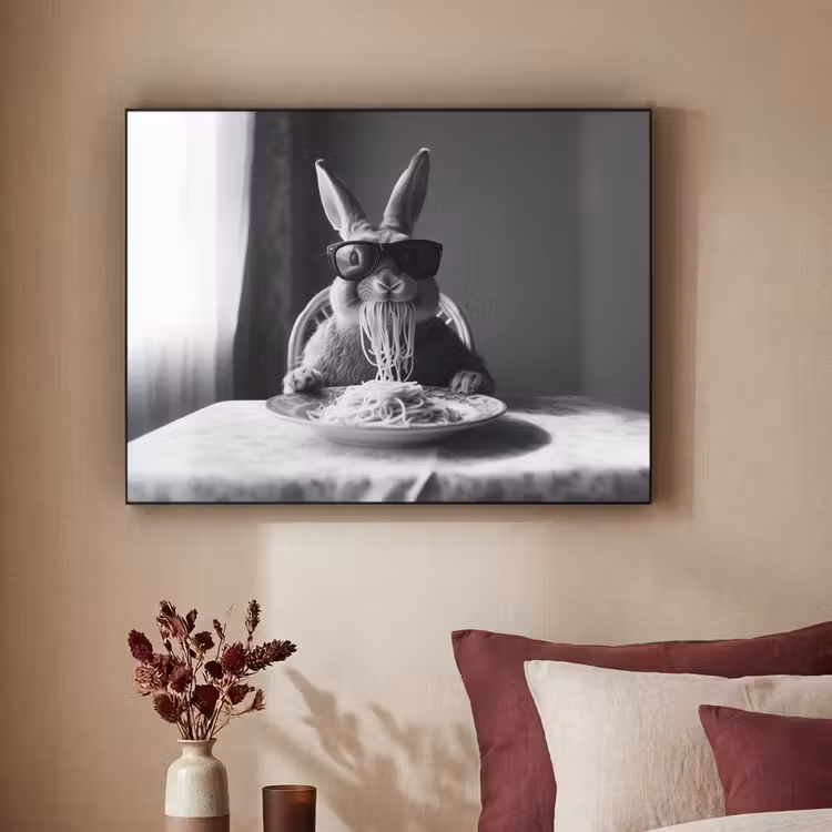 Art Frame - Konijn - Bunny - Zonnebril - Tafelkleed - Pasta - Schattig — 2
