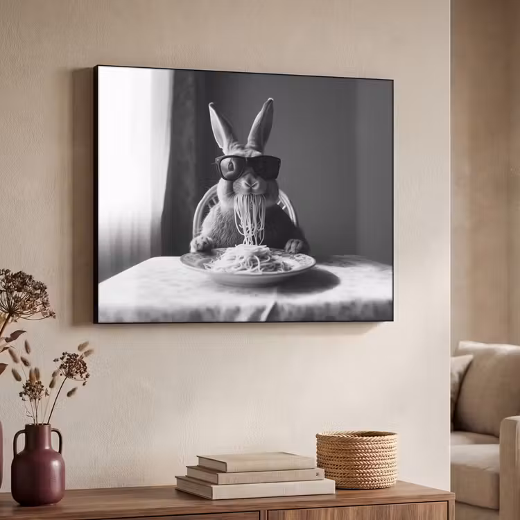 Art Frame - Konijn - Bunny - Zonnebril - Tafelkleed - Pasta - Schattig — 4