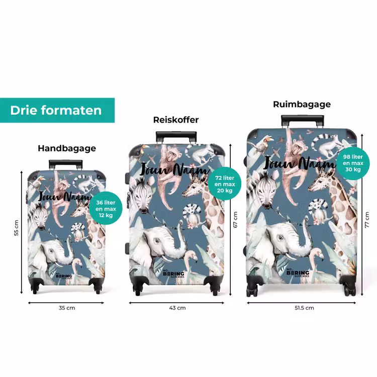Koffer met naam - Jungle Dierenfeest — 8