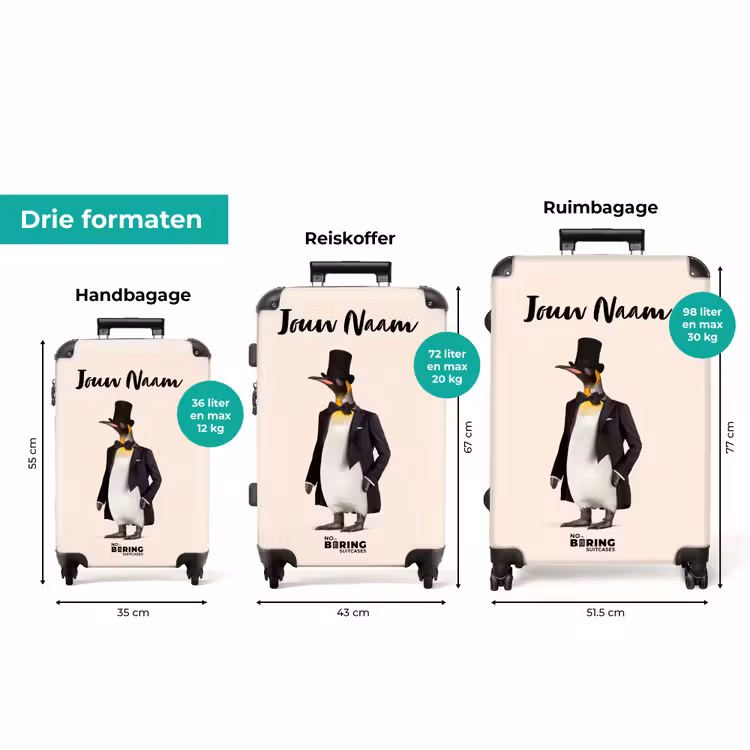 Koffer met naam - Pinguin in Pak — 8