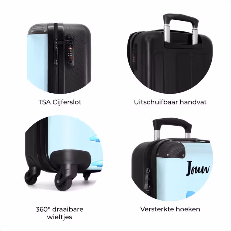 Koffer met naam - Sierk Struisvogel Blauw — 7