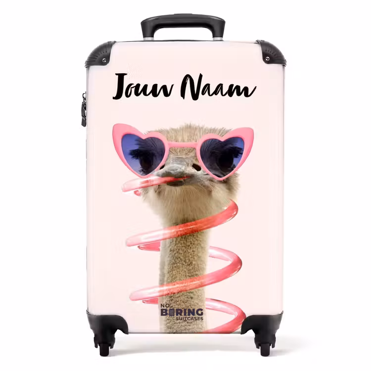 Koffer met naam - Sierk Struisvogel Roze — 1