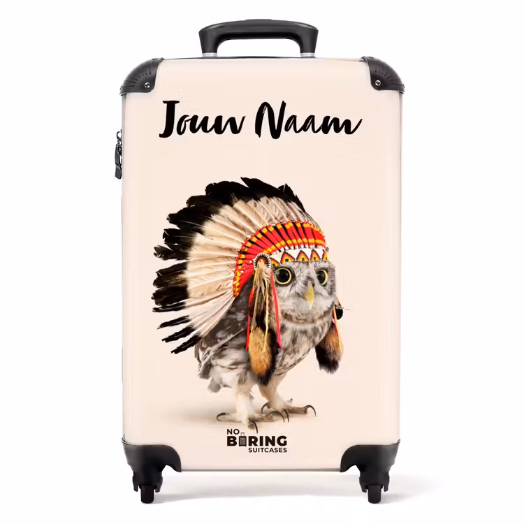 Koffer met naam - Uil als Indiaan — 1
