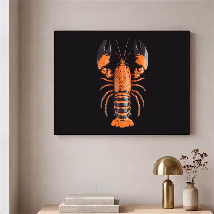 Art Frame - Kreeft - Oranje - Zwart - Modern — 3