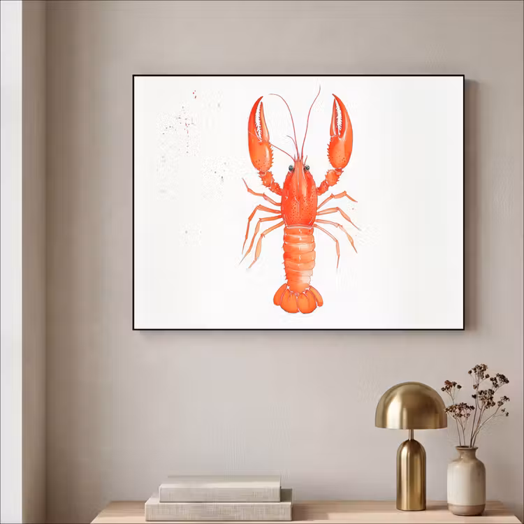 Art Frame - Kreeft - Waterverf - Aquarel - Oranje — 3