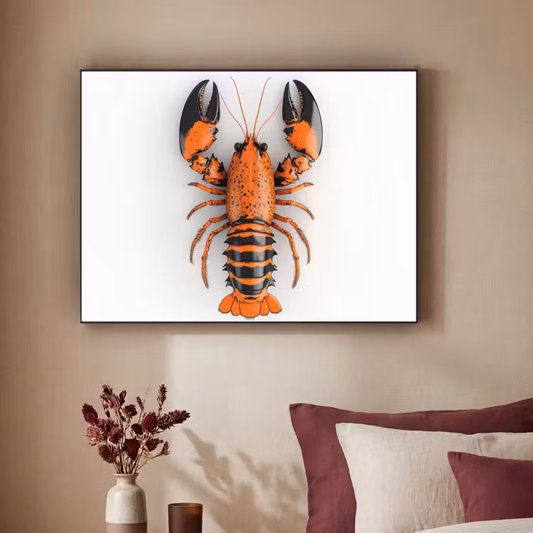 Art Frame - Kreeft - Zwart - Oranje - Wit - Uniek — 2