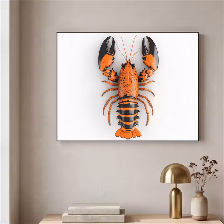 Art Frame - Kreeft - Zwart - Oranje - Wit - Uniek — 3