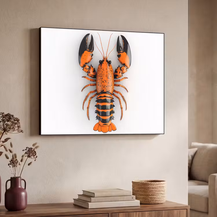 Art Frame - Kreeft - Zwart - Oranje - Wit - Uniek — 4