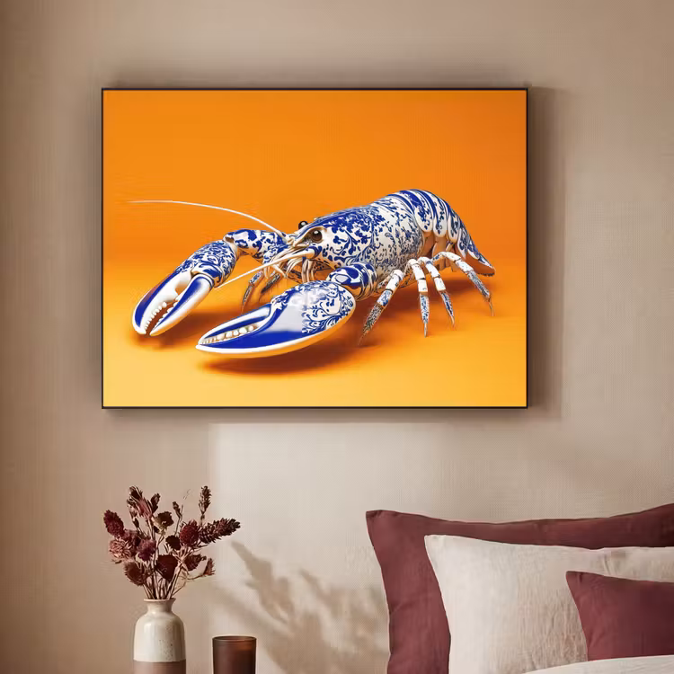 Art Frame - Kreeft - Delftsblauw - Schild - Stoer - Oranje — 2